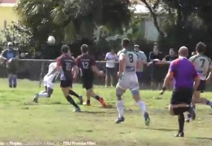 The umpteenth kick's the charm in this bizarre rugby-soccer crossover