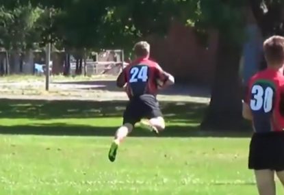 Player who kicks off SOMEHOW ends up scoring intercept try 5 seconds later