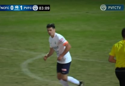 Perfect passing between teammates almost sets up incredible goal
