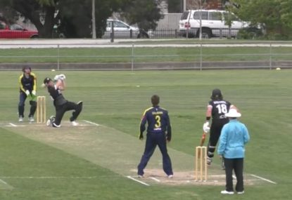 Batsman thumps one of the best sounding and cleanest sixes you'll ever see
