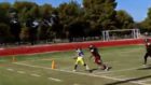 In or out? Insanely tight corner finish on awesome 45-yard dash