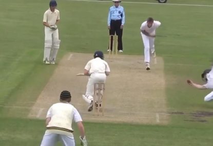 Short leg reels in one-handed reflex catch OF THE YEAR pearler