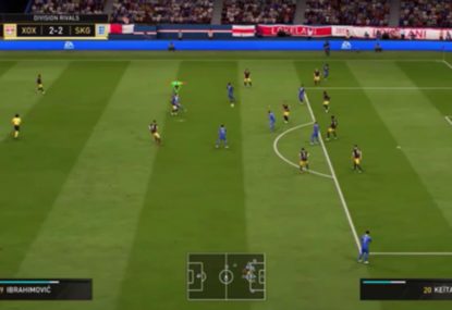 Awesome FIFA trick shot sees goalie give up on saving it