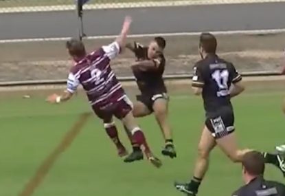 Winger gets absolutely DESTROYED by late hit
