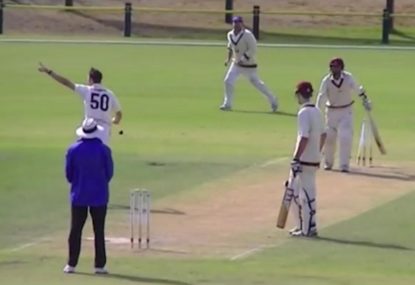 Batsman's tentative leave results in an annihilated off stump