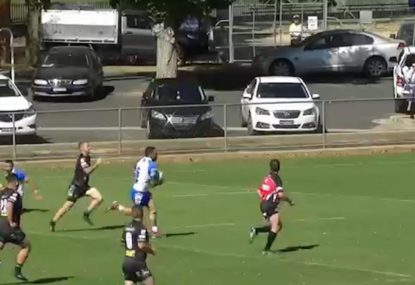 Hulking second rower slices the defence to set up long-range special