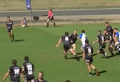 Slippery winger puts a 60m try on a platter for his support runner