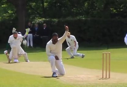 Batsman swipes at full toss and leaves himself open to plum LBW
