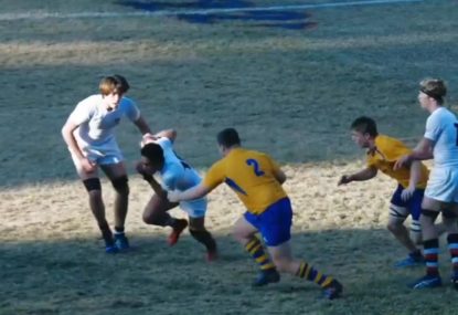 Hot-stepping flyhalf humiliates flanker TWICE to snag a pie