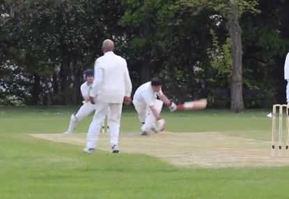 Overeager batsman tries to slog-sweep a pie and gets unceremoniously stumped