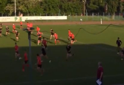 Russian rugby side goes end-to-end to score sizzling team try