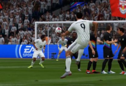 FIFA player snakes a monster goal off free kick