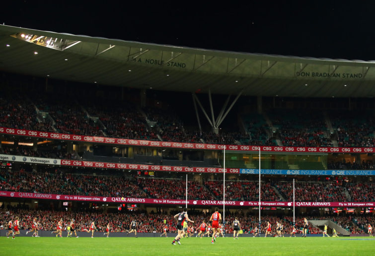 General view of the SCG during a Swans game.