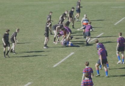Winger plucks box kick from the sky to score super meat pie