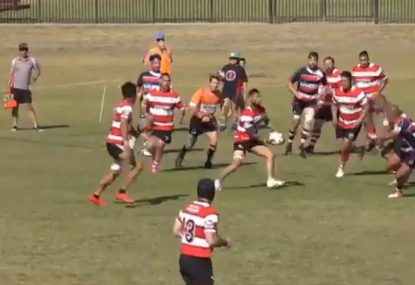 Winger gets sat down by angry forward off the kick return