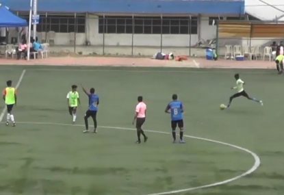 Youngster embarrasses keeper with goal from over 50m out