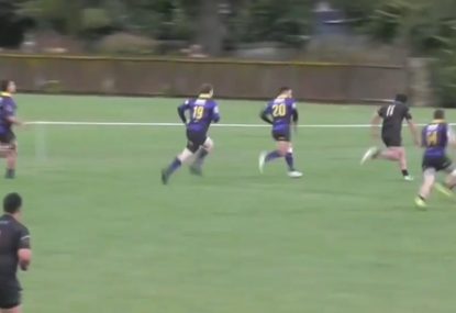 Lightning fast bloke torches the sideline to score cracking try