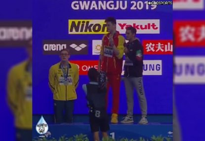 WATCH: Mack Horton makes headlines after protesting Sun Yang's gold