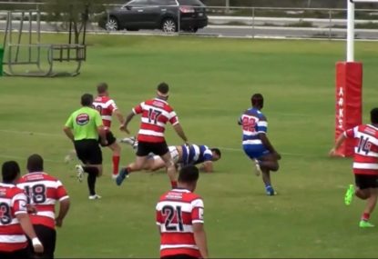 Runaway second rower TRIPS just CENTIMETRES from the try line