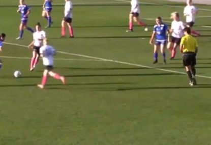 Sam Kerr clone launches sizzling strike from beyond the box