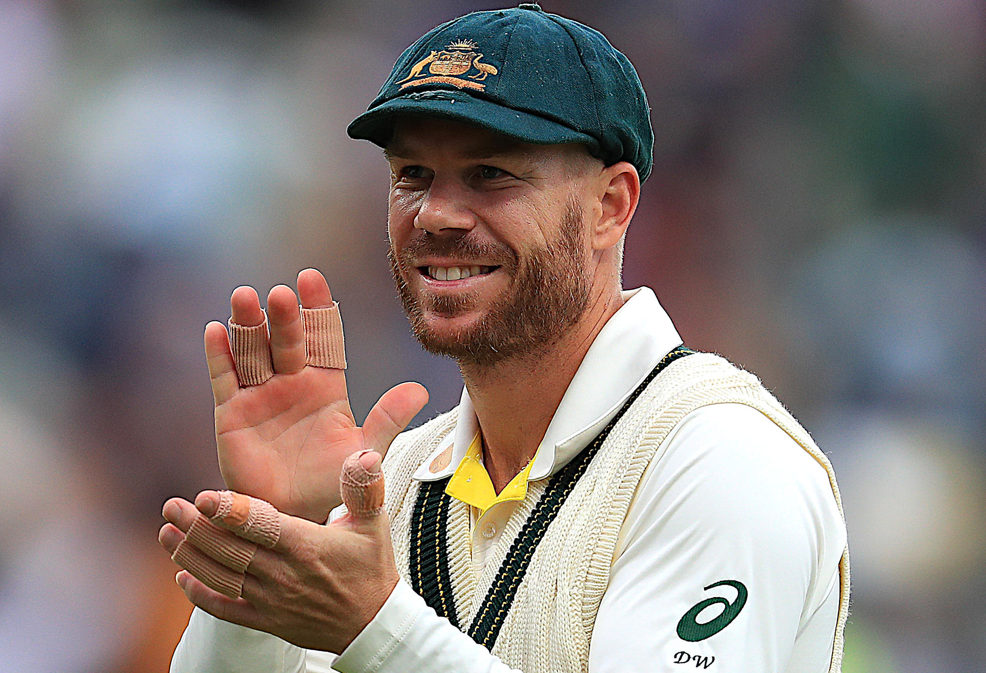 David Warner during Day One of the first Ashes Test.
