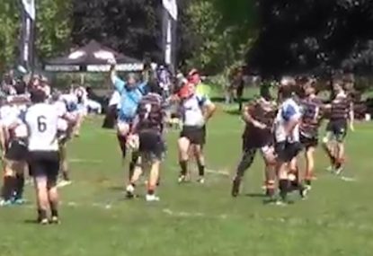 Rugby referee unleashes inner Karate Kid in bizarre fashion