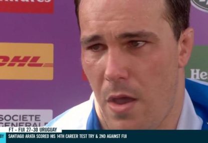 The Uruguay captain's reaction to huge Fiji win is what the Rugby World Cup is all about