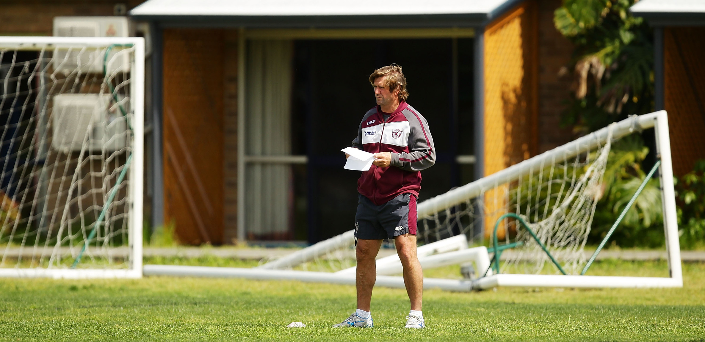 Sea Eagles coach Des Hasler looks on during a Manly Warringah Sea Eagles NRL training session
