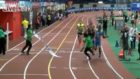 Track marshal 'Wham Sauced' during 400m event