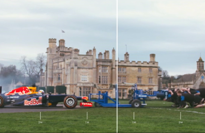 Ricciardo's F1 car vs Bath Rugby scrum