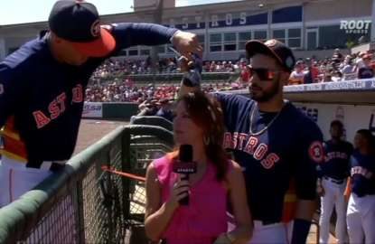 Reporter refuses to be put off her game by prank