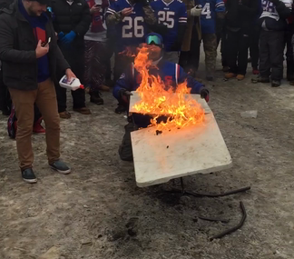 Crazy Buffalo Bills fan catches himself on fire