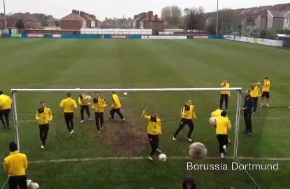 Dortmund's weird training drill at non-league ground