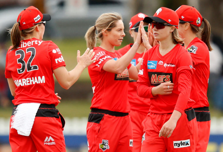 Sophie Molineux of the Renegades celebrates a wicket