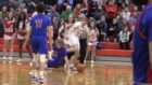 Highschool basketballer KICKED on the ground in shocking play