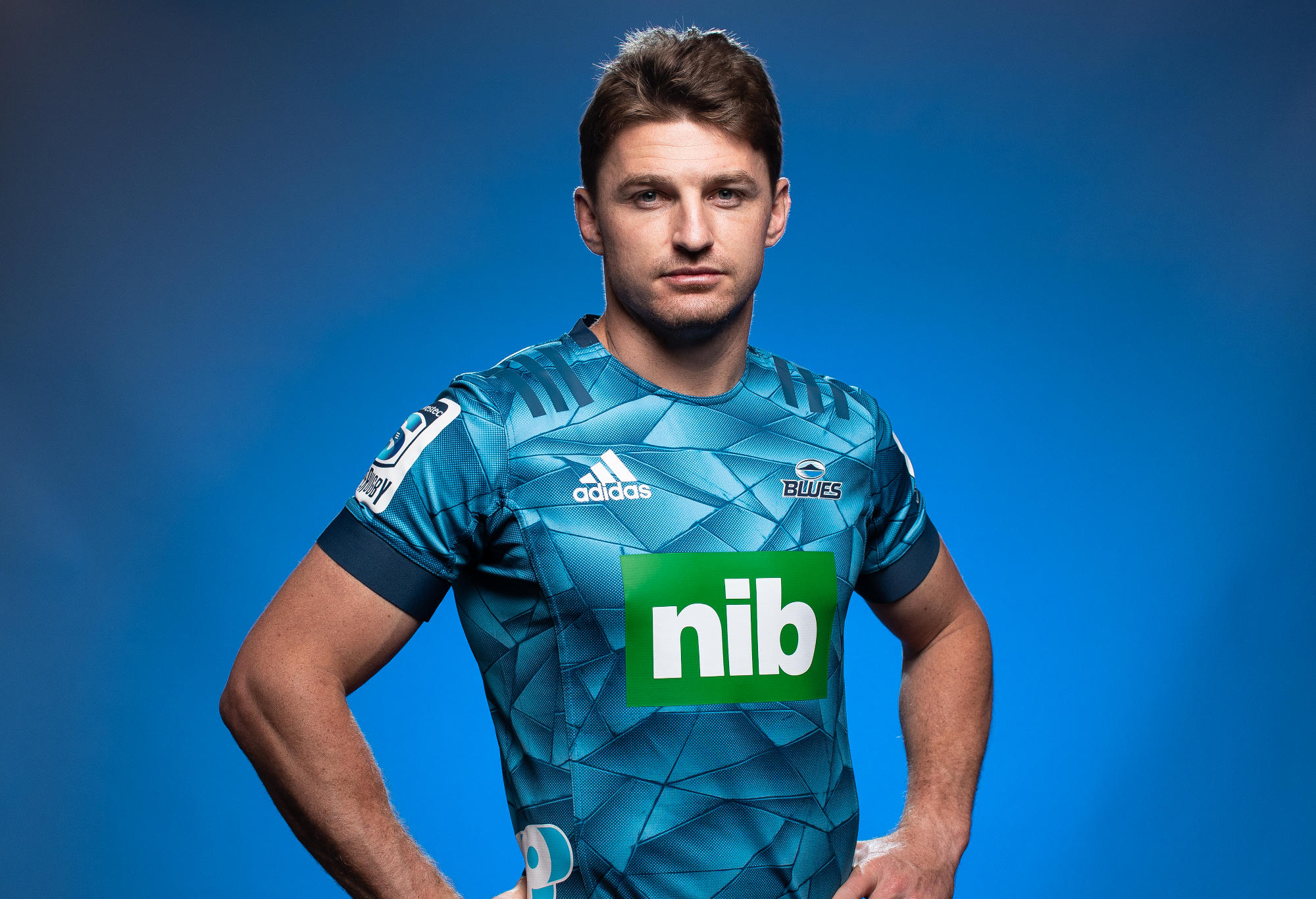 Beauden Barrett poses during a Blues portraits session