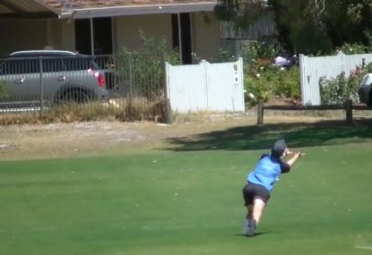 Bowler absolutely butchers his hard-earned caught-and-bowled