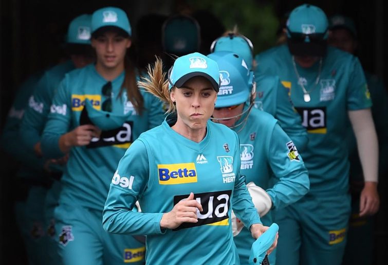 Kirby Short leads out her Brisbane Heat team.