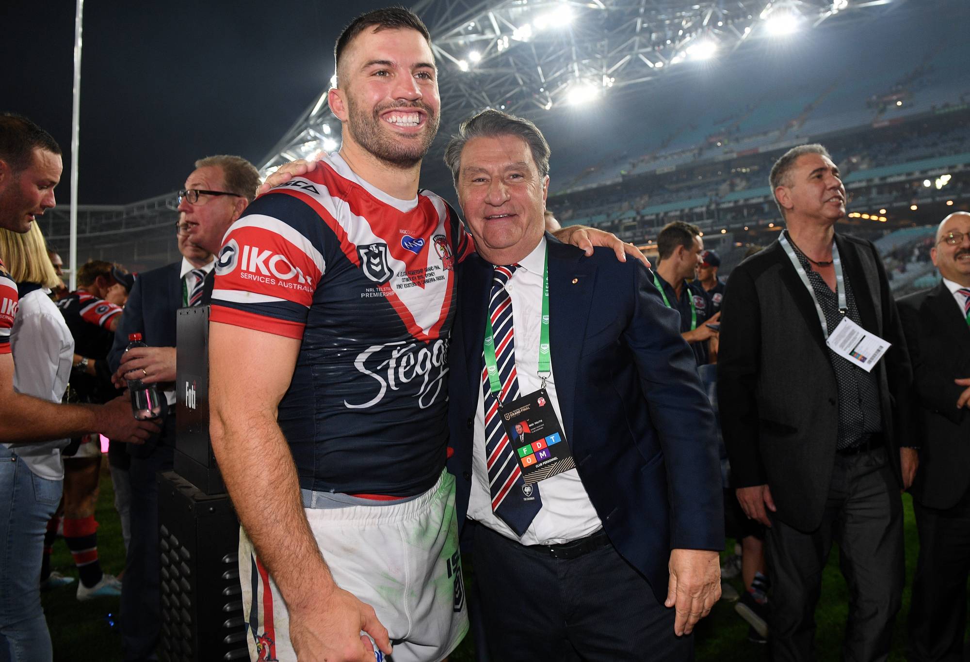 Nick Politis with James Tedesco. (Getty Images)