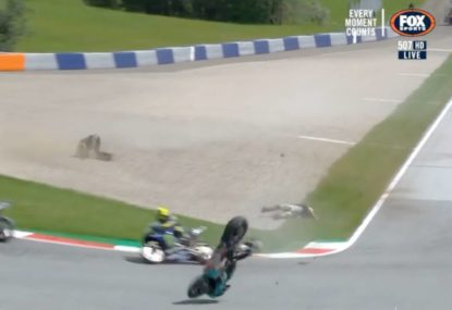 WATCH: Riders count their lucky stars after massive MotoGP crash