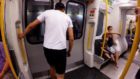 Londoner chases Tube train