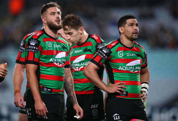 Cody Walker and the Rabbitohs look on