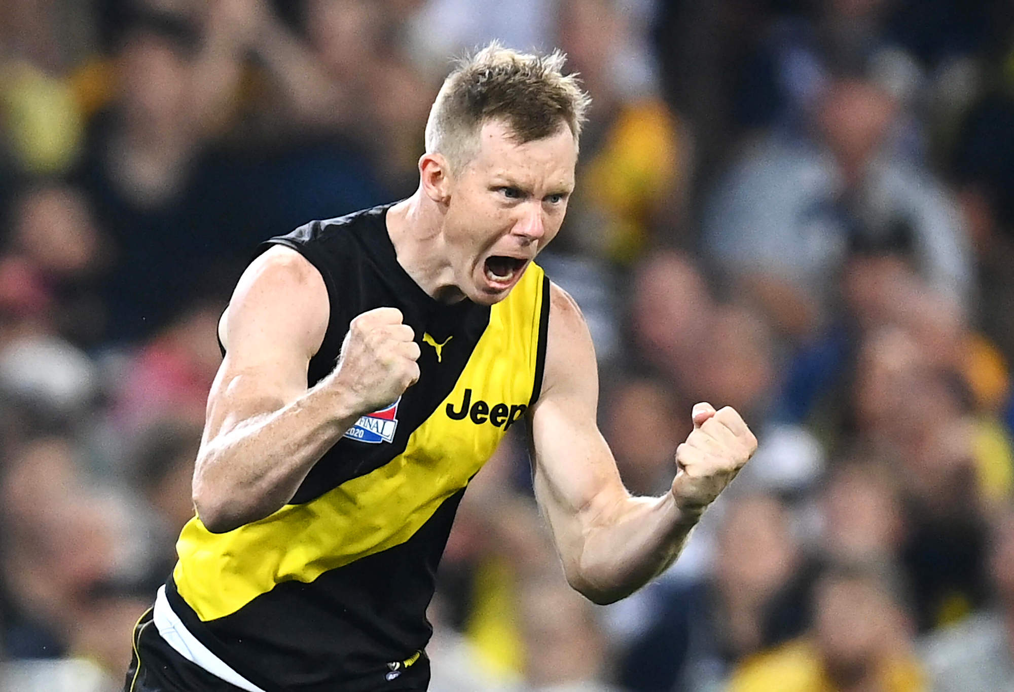 Jack Riewoldt of the Tigers celebrates