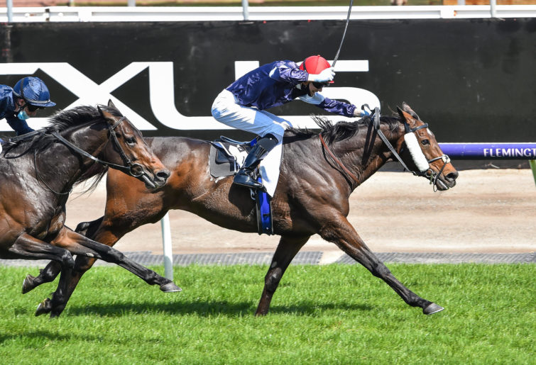 Twilight Payment (IRE) ridden by Jye McNeil wins the Lexus Melbourne Cup