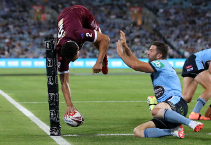 Xavier Coates' try in Origin 2 was spectacular and totally unnecessary
