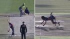 The weirdest bowling action in cricket history ends exactly as you'd expect