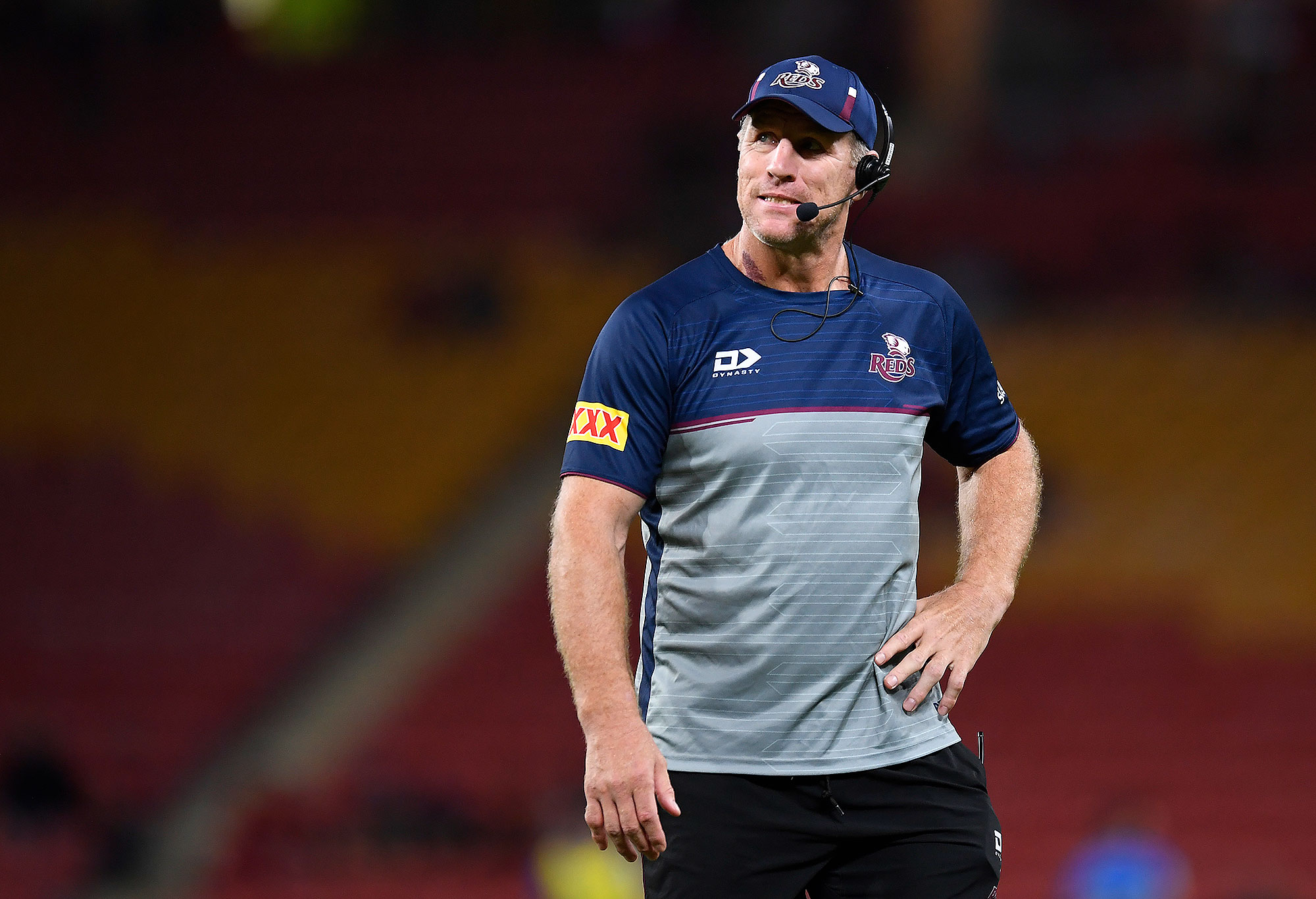 Queensland Reds coach Brad Thorn looks on
