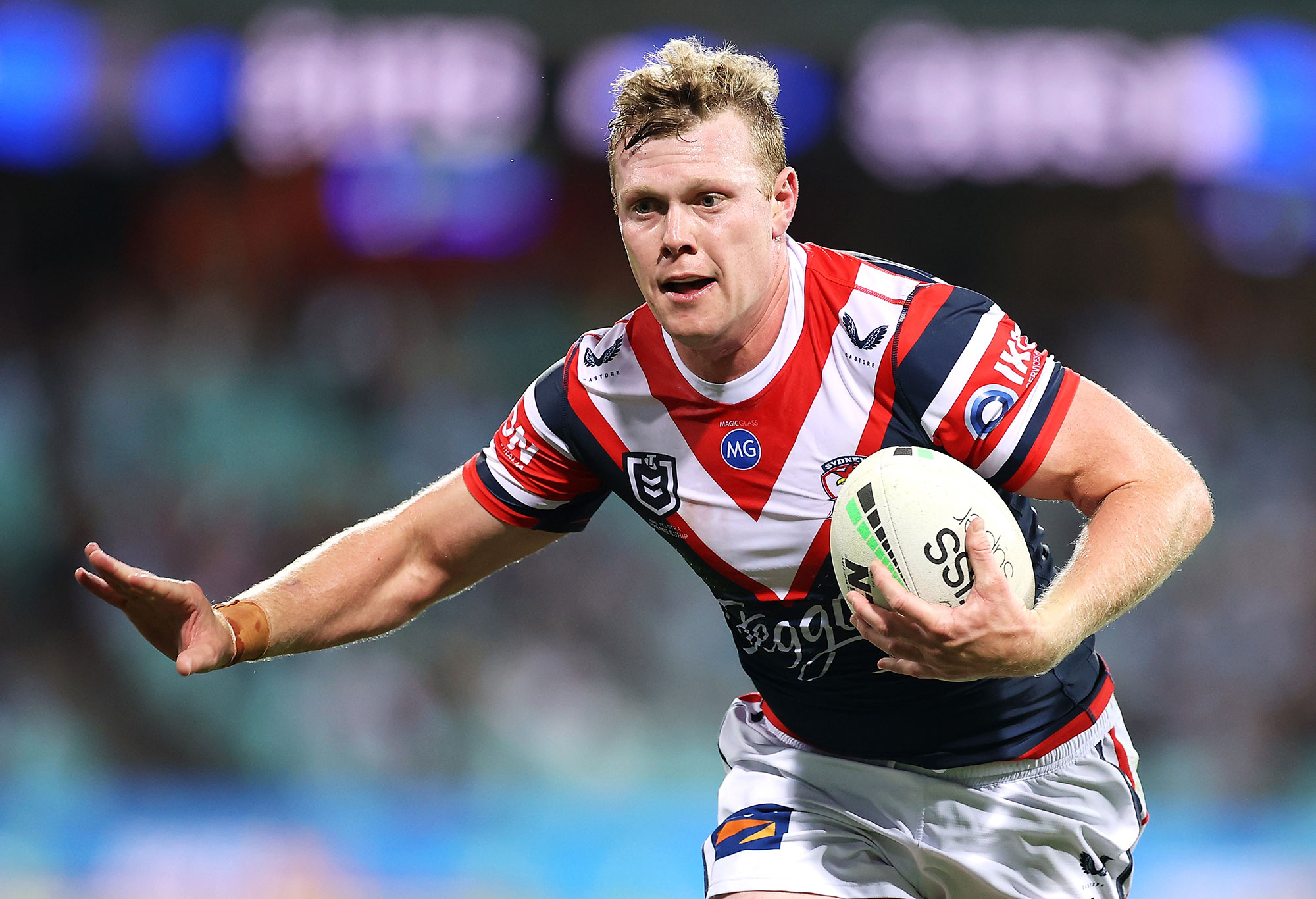 Drew Hutchison of the Roosters runs the ball