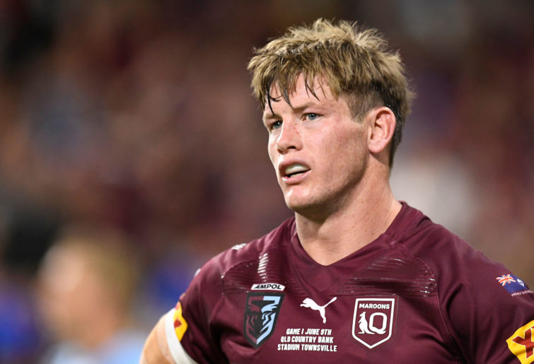 Harry Grant of the Maroons looks on during game one of the 2021 State of Origin series.