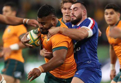 Taniela Tupou after starting for the Wallabies against France